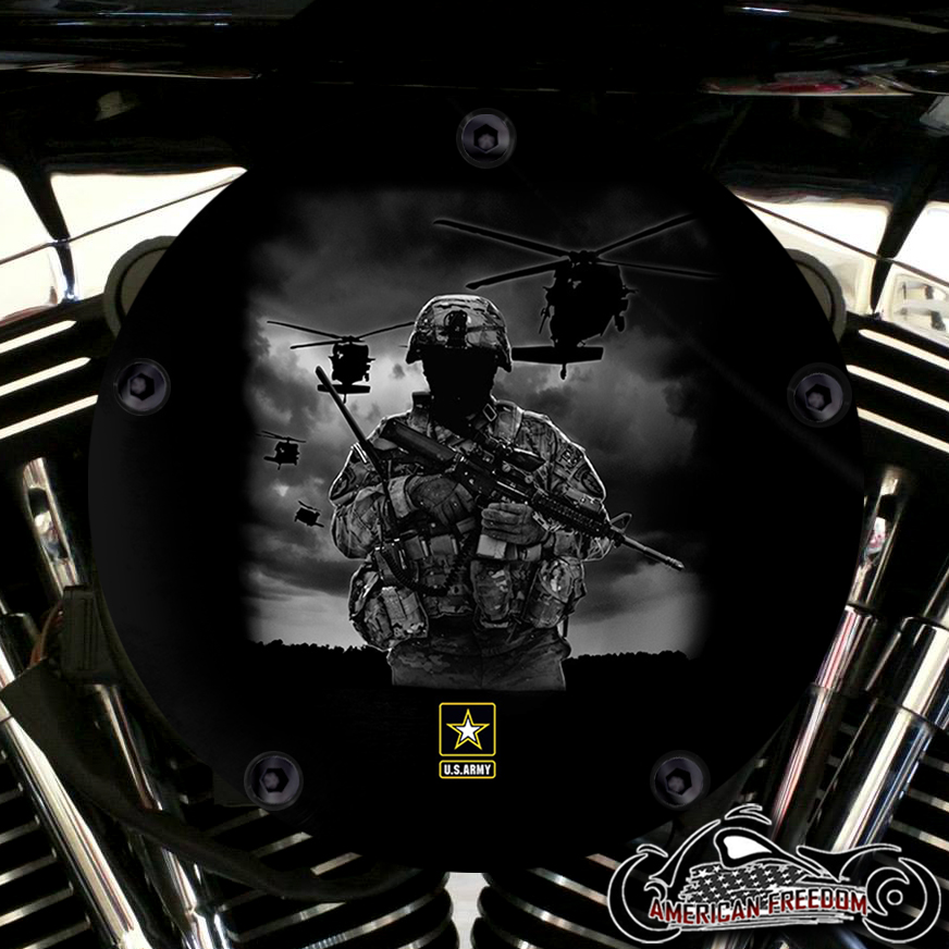 Harley Davidson High Flow Air Cleaner Cover - Army Helicopter